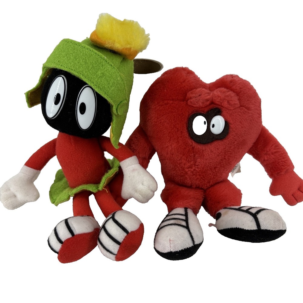 Vintage 90s Gossamer Monster & Marvin Martian Looney Tunes Applause 8" Plush LOT